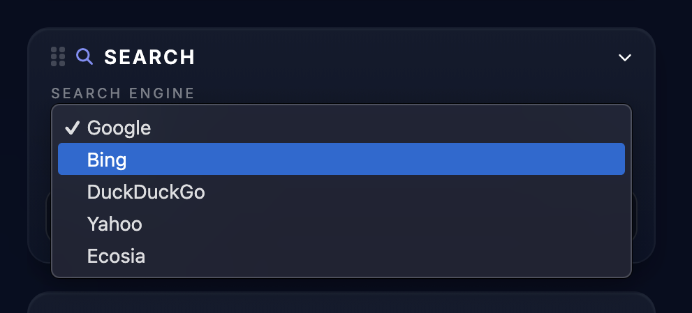 Search widget